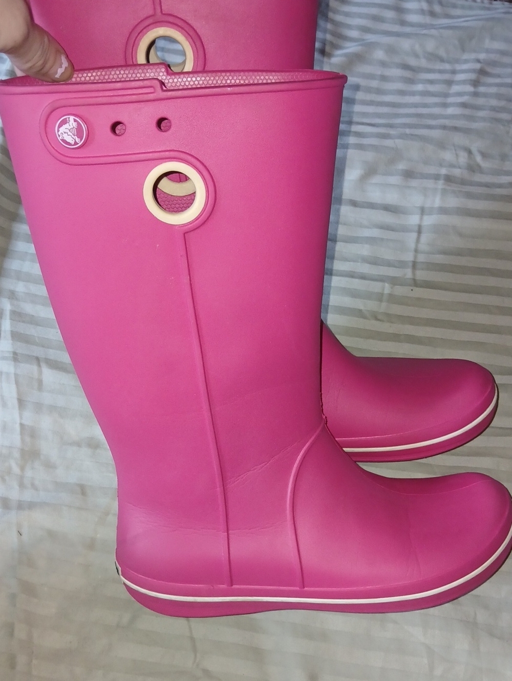 CROCS Womens Hot Pink Tall Rain Boots Sz: 8